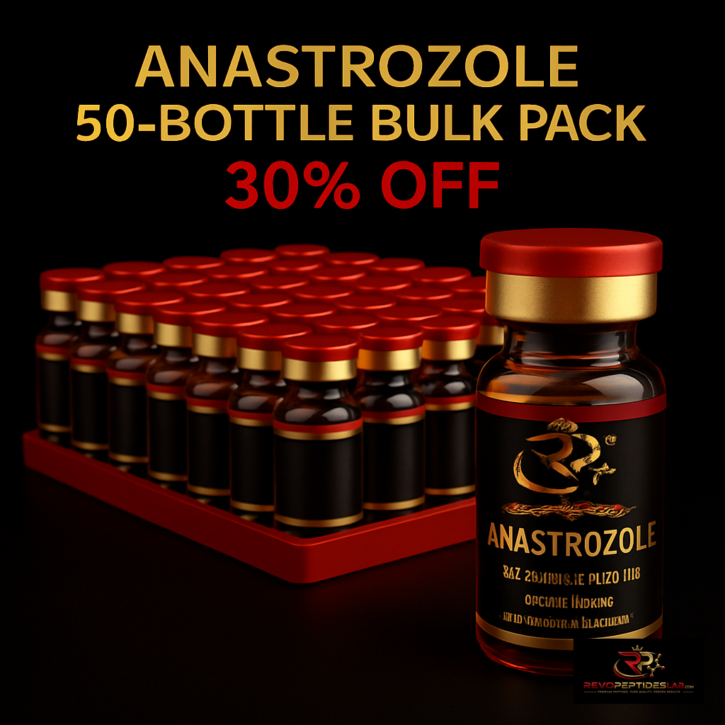 Anastrozole 50-Bottle Bulk Pack – 30% Off | Revo Peptide - Revo Peptide
